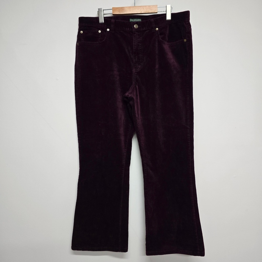 Lauren Ralph Lauren Corduroy Pants Womens 16 Purple Bootcut Dark Academia Preppy